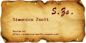 Simonics Zsolt névjegykártya